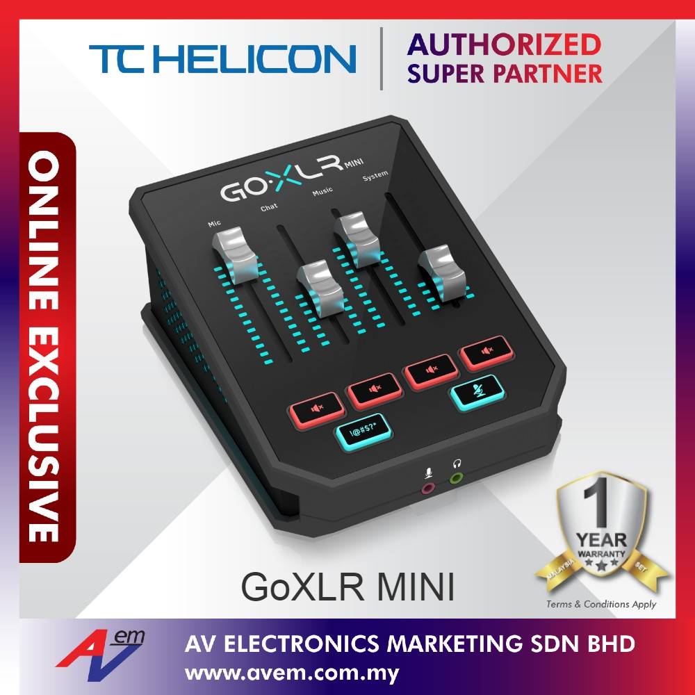 TC Helicon GoXLR MINI Online Broadcast Mixer with USB/Audio Interface
